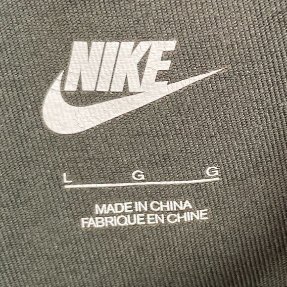 Nike Just Do It Leggings Logo Band Just Do It Pant Leg Text Olive Green Stretchy - Picture 7 of 12